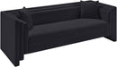 Meridian Furniture - Everett 88.5" Black Chenille Fabric Upholstered Sofa - 44068Black-S - GreatFurnitureDeal