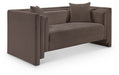 Meridian Furniture - Everett 67" Brown Chenille Fabric Upholstered Loveseat - 44068Brown-L - GreatFurnitureDeal