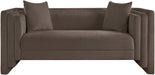 Meridian Furniture - Everett 67" Brown Chenille Fabric Upholstered Loveseat - 44068Brown-L - GreatFurnitureDeal