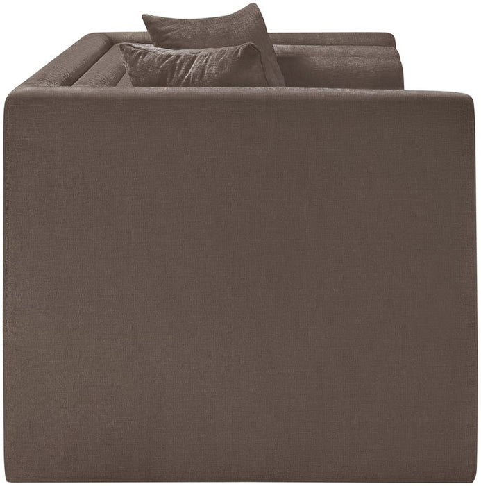 Meridian Furniture - Everett 67" Brown Chenille Fabric Upholstered Loveseat - 44068Brown-L - GreatFurnitureDeal