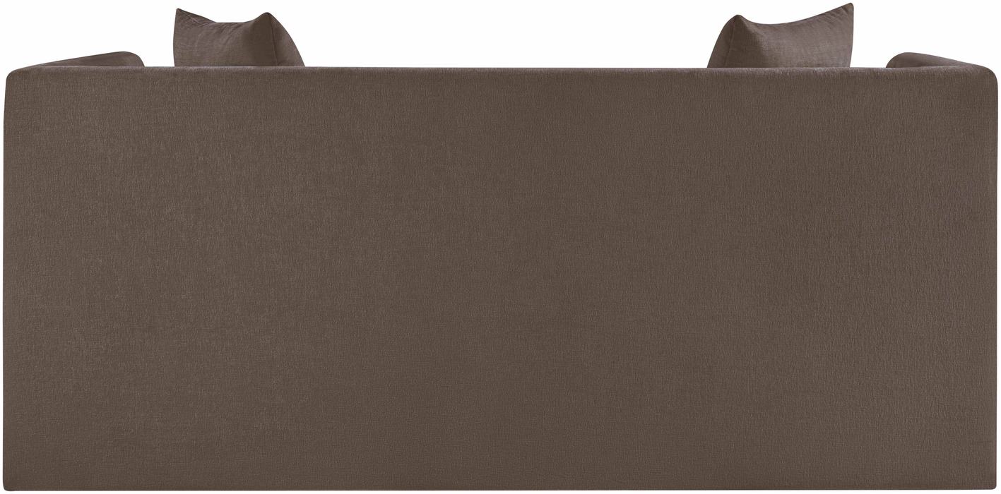 Meridian Furniture - Everett 67" Brown Chenille Fabric Upholstered Loveseat - 44068Brown-L - GreatFurnitureDeal