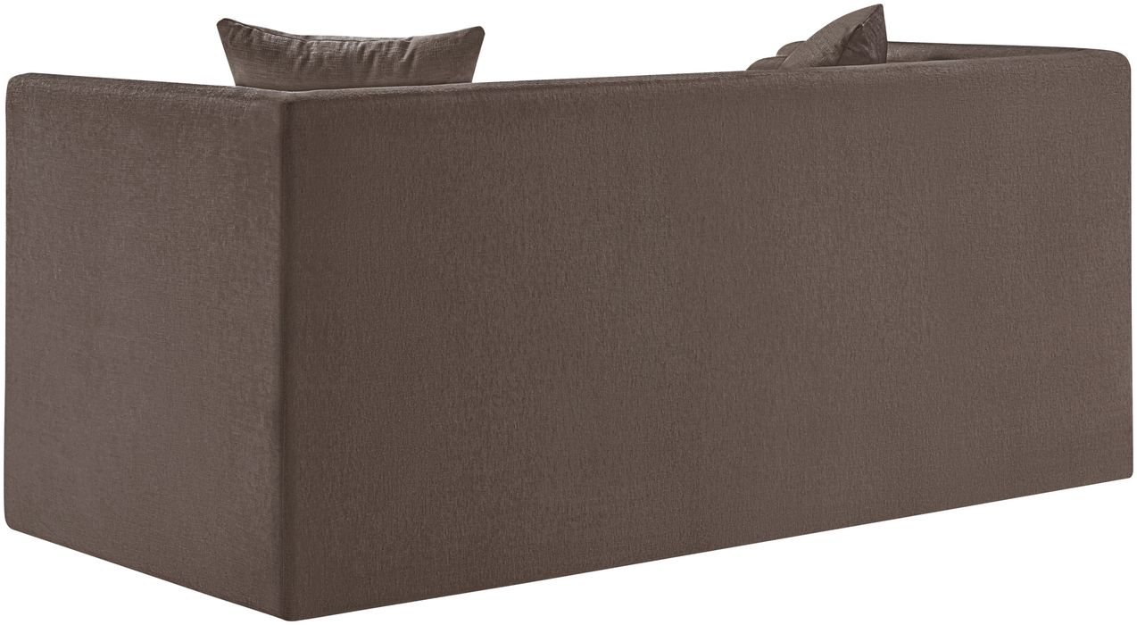 Meridian Furniture - Everett 67" Brown Chenille Fabric Upholstered Loveseat - 44068Brown-L - GreatFurnitureDeal