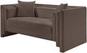 Meridian Furniture - Everett 67" Brown Chenille Fabric Upholstered Loveseat - 44068Brown-L - GreatFurnitureDeal