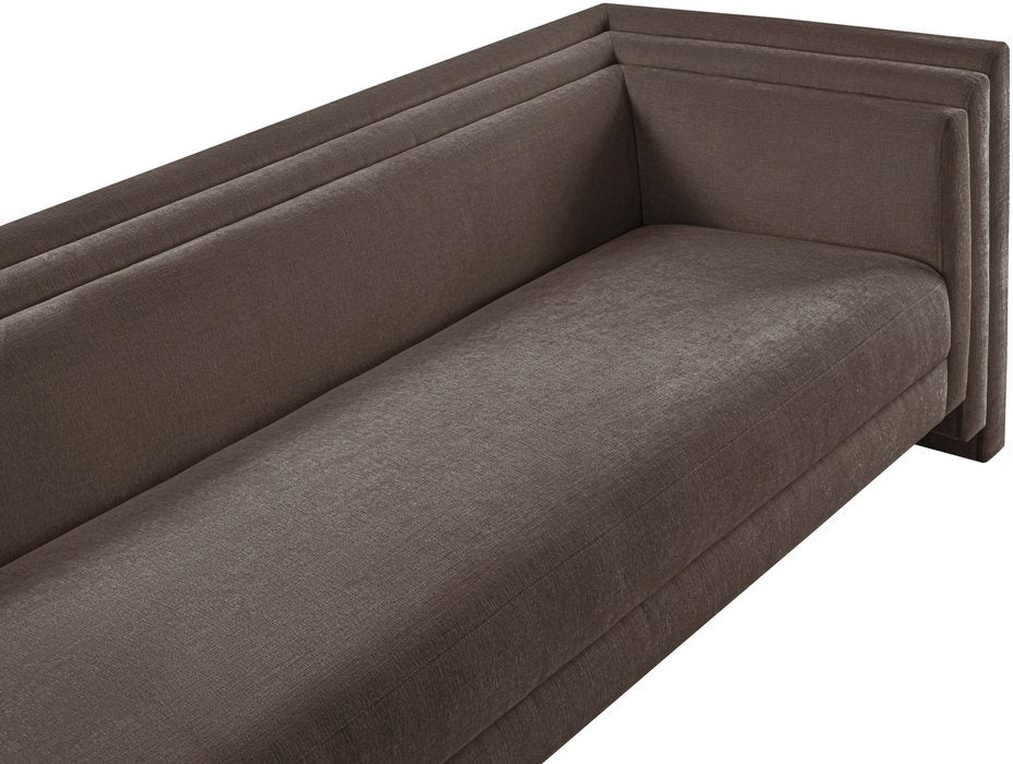 Meridian Furniture - Everett 88.5" Brown Chenille Fabric Upholstered Sofa - 44068Brown-S - GreatFurnitureDeal
