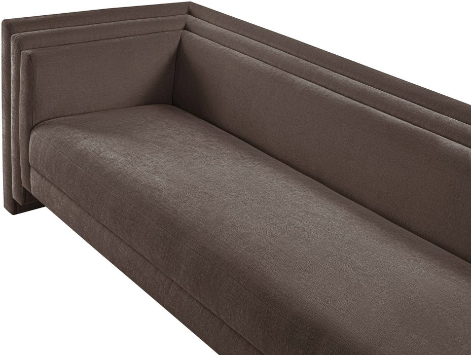 Meridian Furniture - Everett 88.5" Brown Chenille Fabric Upholstered Sofa - 44068Brown-S - GreatFurnitureDeal