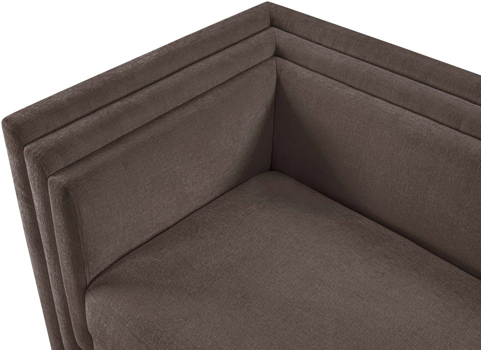 Meridian Furniture - Everett 88.5" Brown Chenille Fabric Upholstered Sofa - 44068Brown-S - GreatFurnitureDeal