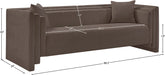 Meridian Furniture - Everett 88.5" Brown Chenille Fabric Upholstered Sofa - 44068Brown-S - GreatFurnitureDeal