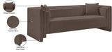 Meridian Furniture - Everett 88.5" Brown Chenille Fabric Upholstered Sofa - 44068Brown-S - GreatFurnitureDeal