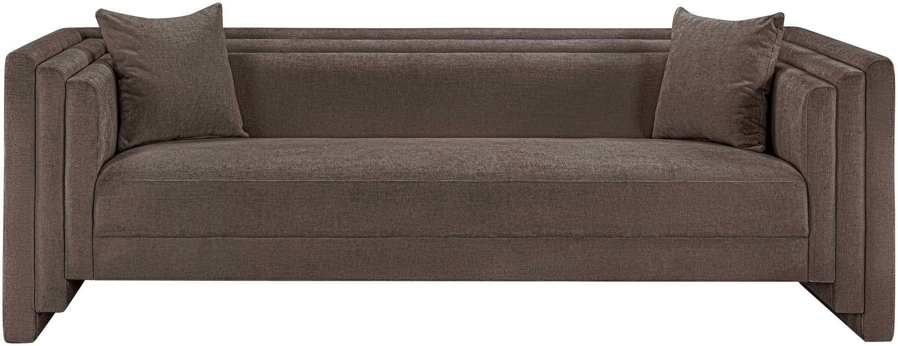 Meridian Furniture - Everett 88.5" Brown Chenille Fabric Upholstered Sofa - 44068Brown-S - GreatFurnitureDeal