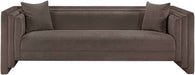 Meridian Furniture - Everett 88.5" Brown Chenille Fabric Upholstered Sofa - 44068Brown-S - GreatFurnitureDeal