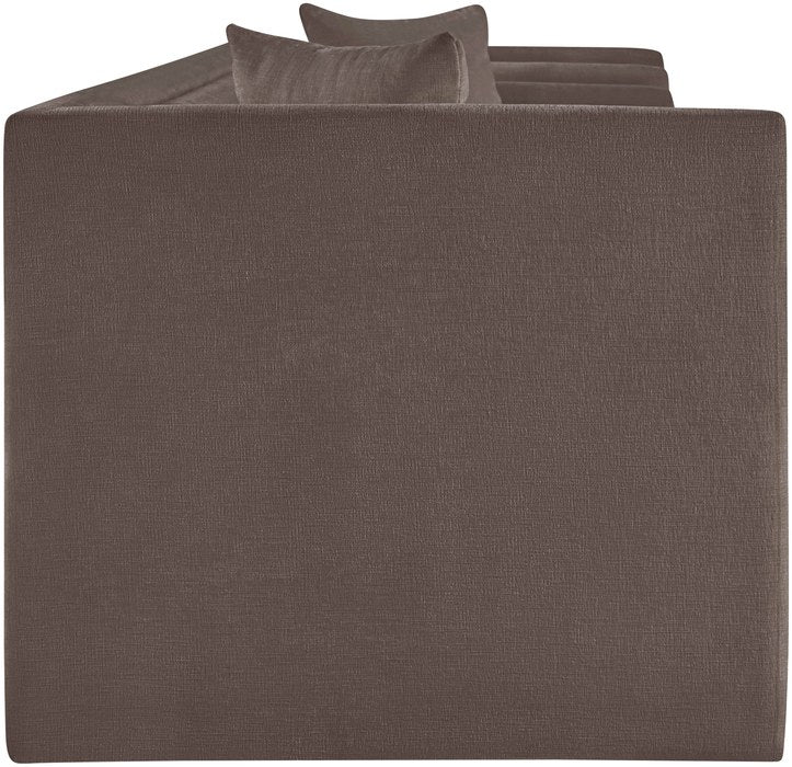 Meridian Furniture - Everett 88.5" Brown Chenille Fabric Upholstered Sofa - 44068Brown-S - GreatFurnitureDeal