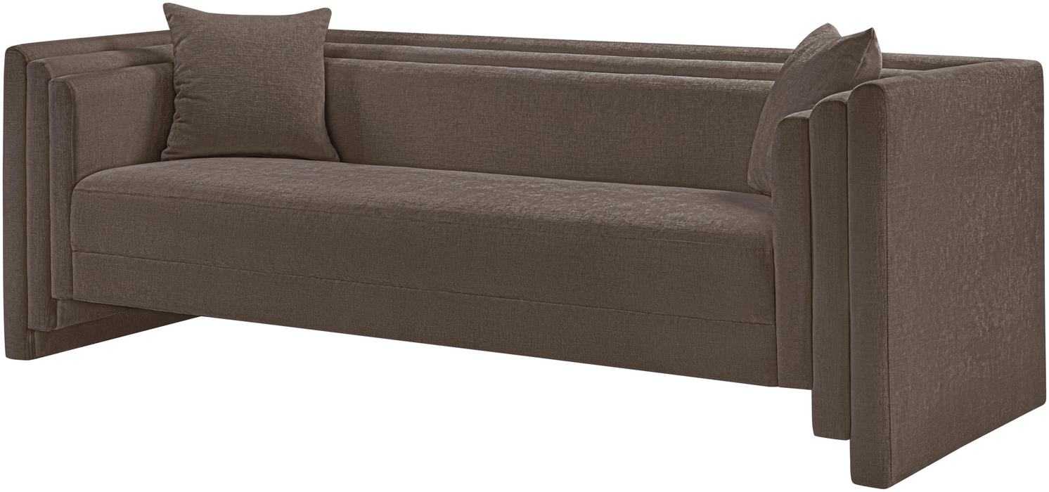 Meridian Furniture - Everett 88.5" Brown Chenille Fabric Upholstered Sofa - 44068Brown-S - GreatFurnitureDeal