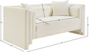 Meridian Furniture - Everett 67" Cream Chenille Fabric Upholstered Loveseat - 44068Cream-L - GreatFurnitureDeal
