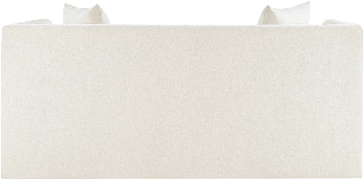 Meridian Furniture - Everett 67" Cream Chenille Fabric Upholstered Loveseat - 44068Cream-L - GreatFurnitureDeal