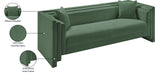 Meridian Furniture - Everett 88.5" Green Chenille Fabric Upholstered Sofa - 44068Green-S - GreatFurnitureDeal
