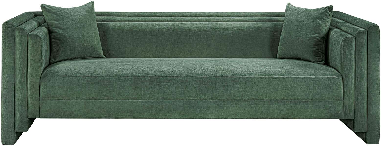 Meridian Furniture - Everett 88.5" Green Chenille Fabric Upholstered Sofa - 44068Green-S - GreatFurnitureDeal
