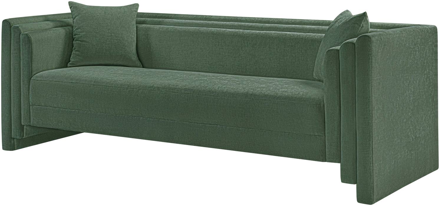 Meridian Furniture - Everett 88.5" Green Chenille Fabric Upholstered Sofa - 44068Green-S - GreatFurnitureDeal