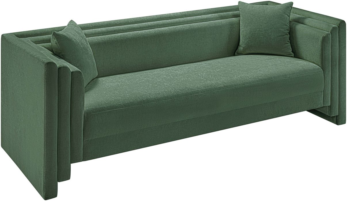 Meridian Furniture - Everett 88.5" Green Chenille Fabric Upholstered Sofa - 44068Green-S - GreatFurnitureDeal