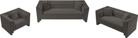 Meridian Furniture - Everett 67" Grey Chenille Fabric Upholstered Loveseat - 44068Grey-L - GreatFurnitureDeal