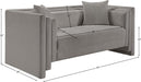 Meridian Furniture - Everett 67" Grey Chenille Fabric Upholstered Loveseat - 44068Grey-L - GreatFurnitureDeal