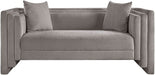 Meridian Furniture - Everett 67" Grey Chenille Fabric Upholstered Loveseat - 44068Grey-L - GreatFurnitureDeal