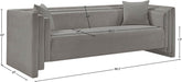 Meridian Furniture - Everett 88.5" Grey Chenille Fabric Upholstered Sofa - 44068Grey-S - GreatFurnitureDeal
