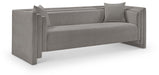 Meridian Furniture - Everett 88.5" Grey Chenille Fabric Upholstered Sofa - 44068Grey-S - GreatFurnitureDeal