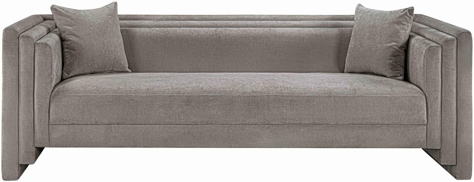 Meridian Furniture - Everett 88.5" Grey Chenille Fabric Upholstered Sofa - 44068Grey-S - GreatFurnitureDeal