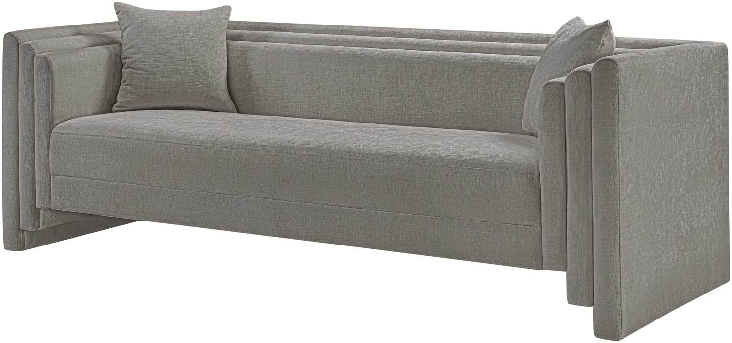 Meridian Furniture - Everett 88.5" Grey Chenille Fabric Upholstered Sofa - 44068Grey-S - GreatFurnitureDeal