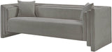 Meridian Furniture - Everett 88.5" Grey Chenille Fabric Upholstered Sofa - 44068Grey-S - GreatFurnitureDeal