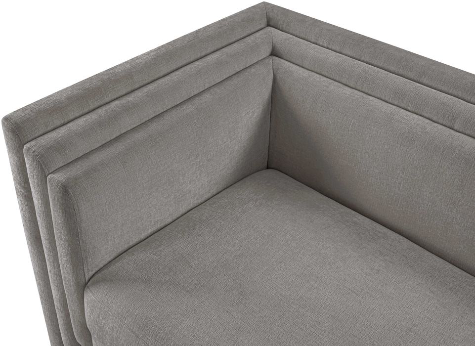 Meridian Furniture - Everett 88.5" Grey Chenille Fabric Upholstered Sofa - 44068Grey-S - GreatFurnitureDeal
