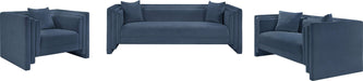 Meridian Furniture - Everett 88.5" Light Blue Chenille Fabric Upholstered Sofa - 44068LtBlu-S - GreatFurnitureDeal