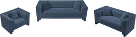 Meridian Furniture - Everett 88.5" Light Blue Chenille Fabric Upholstered Sofa - 44068LtBlu-S - GreatFurnitureDeal