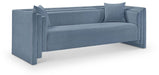Meridian Furniture - Everett 88.5" Light Blue Chenille Fabric Upholstered Sofa - 44068LtBlu-S - GreatFurnitureDeal