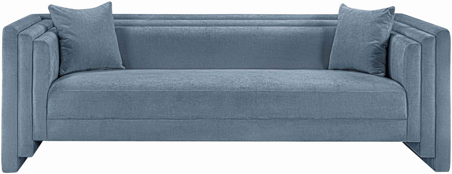 Meridian Furniture - Everett 88.5" Light Blue Chenille Fabric Upholstered Sofa - 44068LtBlu-S - GreatFurnitureDeal
