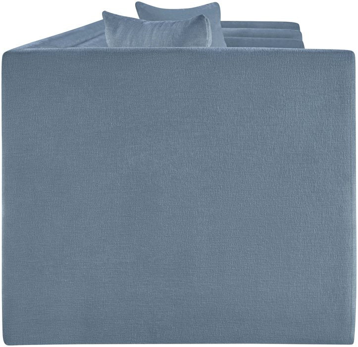 Meridian Furniture - Everett 88.5" Light Blue Chenille Fabric Upholstered Sofa - 44068LtBlu-S - GreatFurnitureDeal