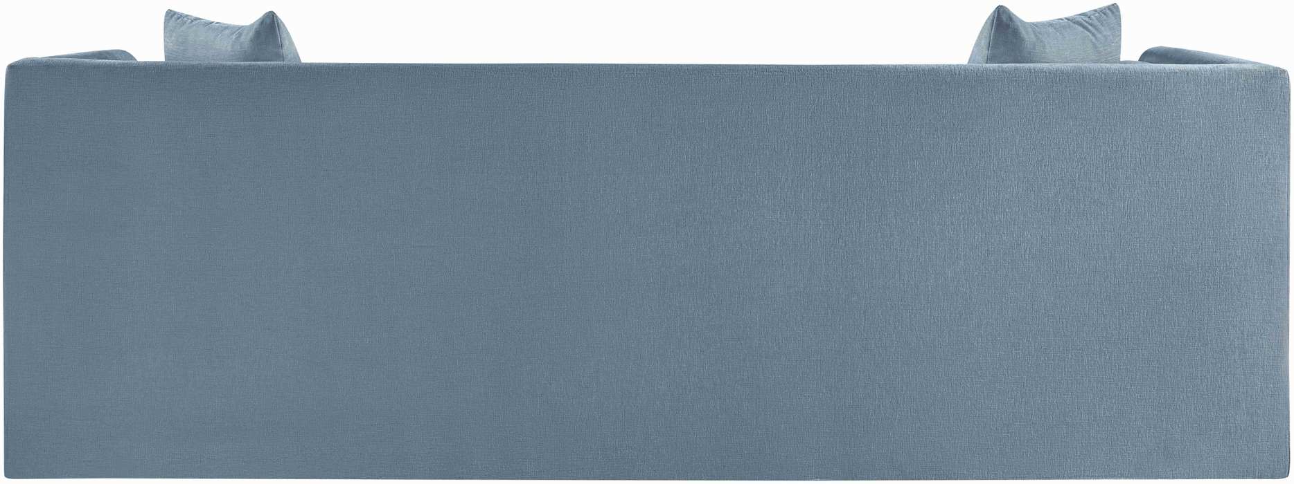 Meridian Furniture - Everett 88.5" Light Blue Chenille Fabric Upholstered Sofa - 44068LtBlu-S - GreatFurnitureDeal