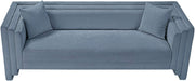 Meridian Furniture - Everett 88.5" Light Blue Chenille Fabric Upholstered Sofa - 44068LtBlu-S - GreatFurnitureDeal