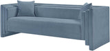 Meridian Furniture - Everett 88.5" Light Blue Chenille Fabric Upholstered Sofa - 44068LtBlu-S - GreatFurnitureDeal