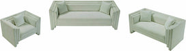 Meridian Furniture - Everett 67" Mint Chenille Fabric Upholstered Loveseat - 44068Mint-L - GreatFurnitureDeal