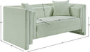 Meridian Furniture - Everett 67" Mint Chenille Fabric Upholstered Loveseat - 44068Mint-L - GreatFurnitureDeal