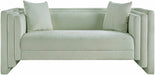 Meridian Furniture - Everett 67" Mint Chenille Fabric Upholstered Loveseat - 44068Mint-L - GreatFurnitureDeal