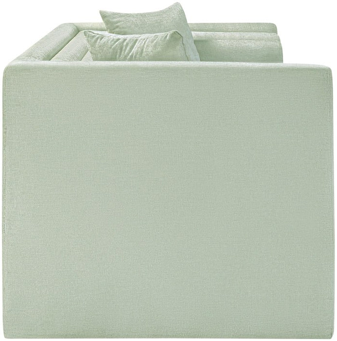 Meridian Furniture - Everett 67" Mint Chenille Fabric Upholstered Loveseat - 44068Mint-L - GreatFurnitureDeal