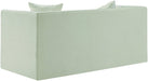 Meridian Furniture - Everett 67" Mint Chenille Fabric Upholstered Loveseat - 44068Mint-L - GreatFurnitureDeal