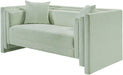 Meridian Furniture - Everett 67" Mint Chenille Fabric Upholstered Loveseat - 44068Mint-L - GreatFurnitureDeal