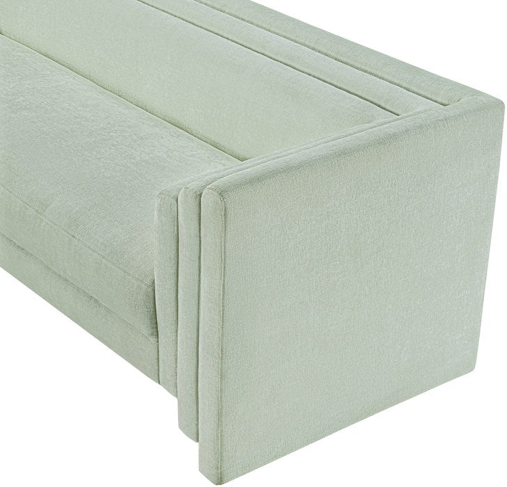 Meridian Furniture - Everett 88.5" Mint Chenille Fabric Upholstered Sofa - 44068Mint-S - GreatFurnitureDeal