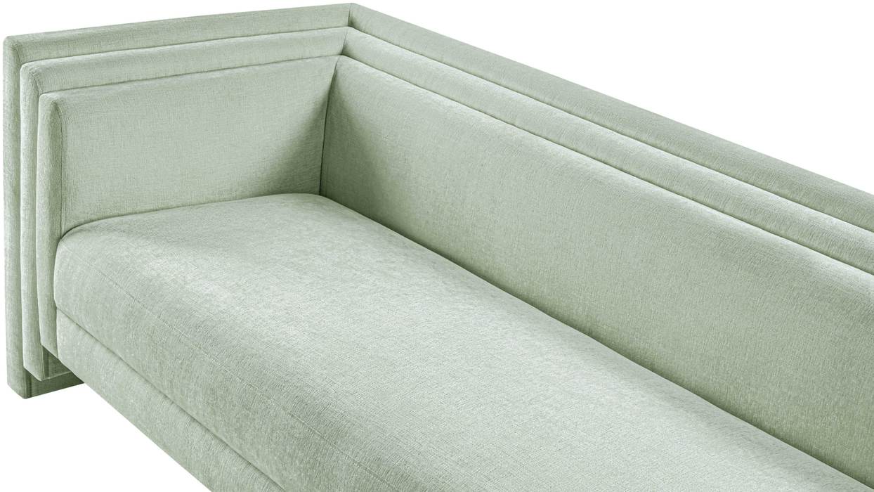 Meridian Furniture - Everett 88.5" Mint Chenille Fabric Upholstered Sofa - 44068Mint-S - GreatFurnitureDeal