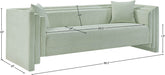 Meridian Furniture - Everett 88.5" Mint Chenille Fabric Upholstered Sofa - 44068Mint-S - GreatFurnitureDeal