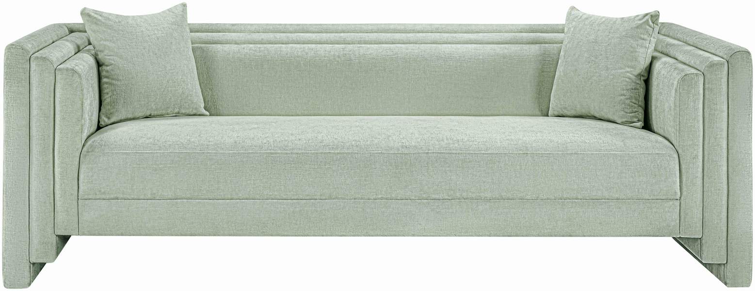 Meridian Furniture - Everett 88.5" Mint Chenille Fabric Upholstered Sofa - 44068Mint-S - GreatFurnitureDeal