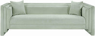 Meridian Furniture - Everett 88.5" Mint Chenille Fabric Upholstered Sofa - 44068Mint-S - GreatFurnitureDeal
